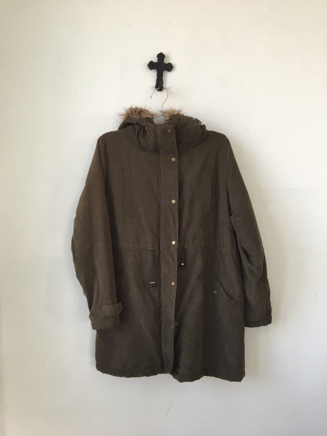 Fake fur hood filed jacket 상품이미지2