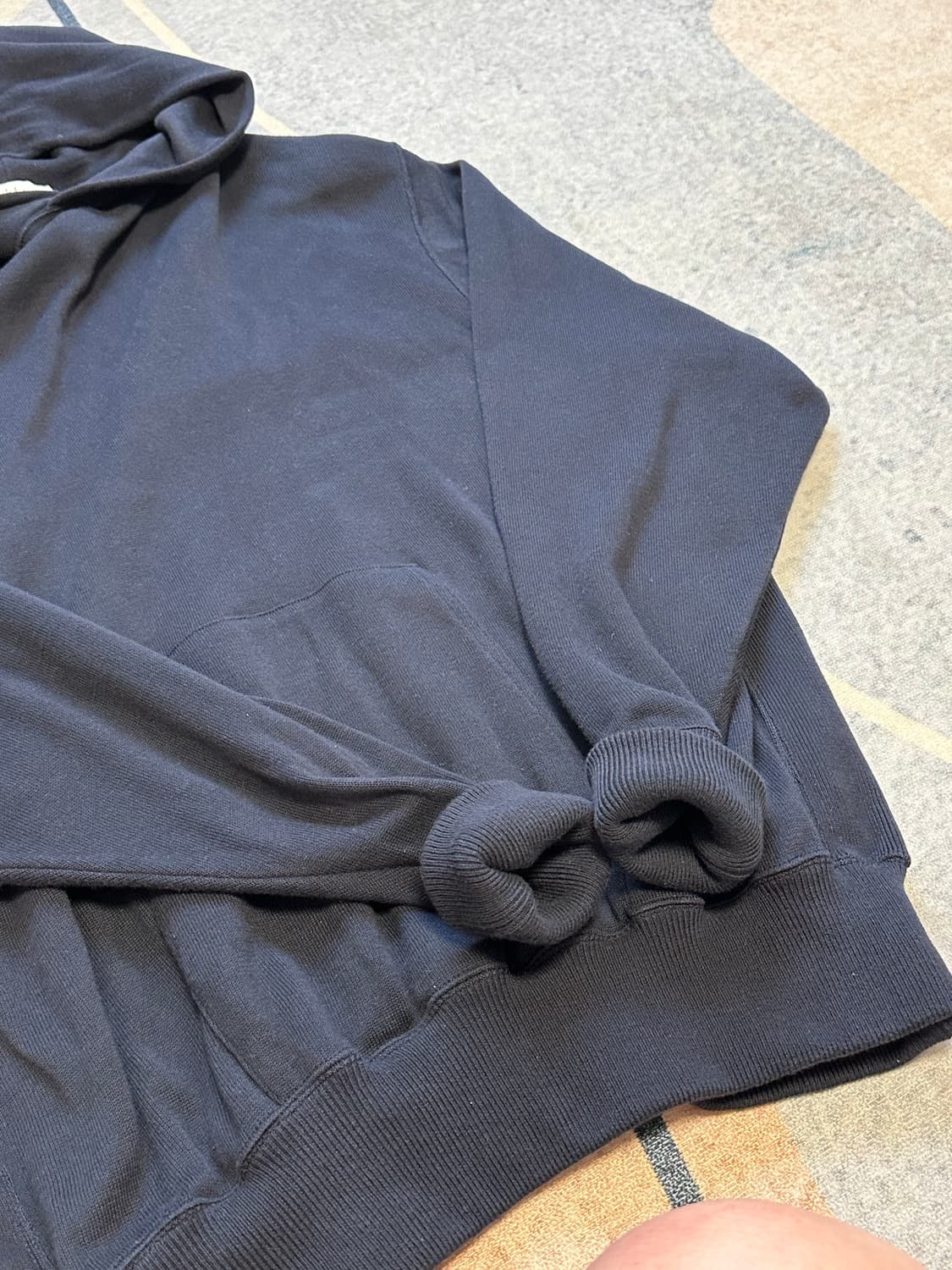 [3] 헤릴 (HERILL) 25ss 실크 코튼 후디 네이비 상품이미지5