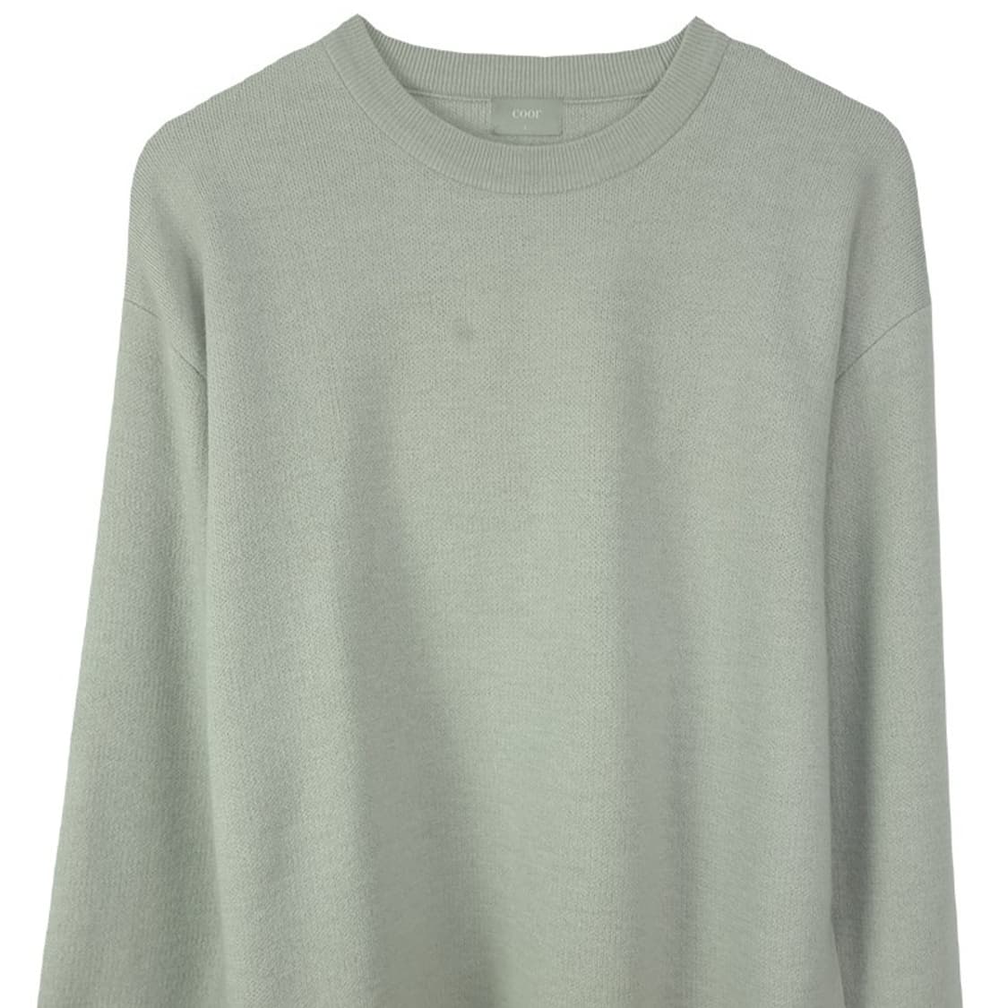 [쿠어] 캐시미어 블랜디드 미니멀 크루넥 루즈핏 니트 M18878 상품이미지4