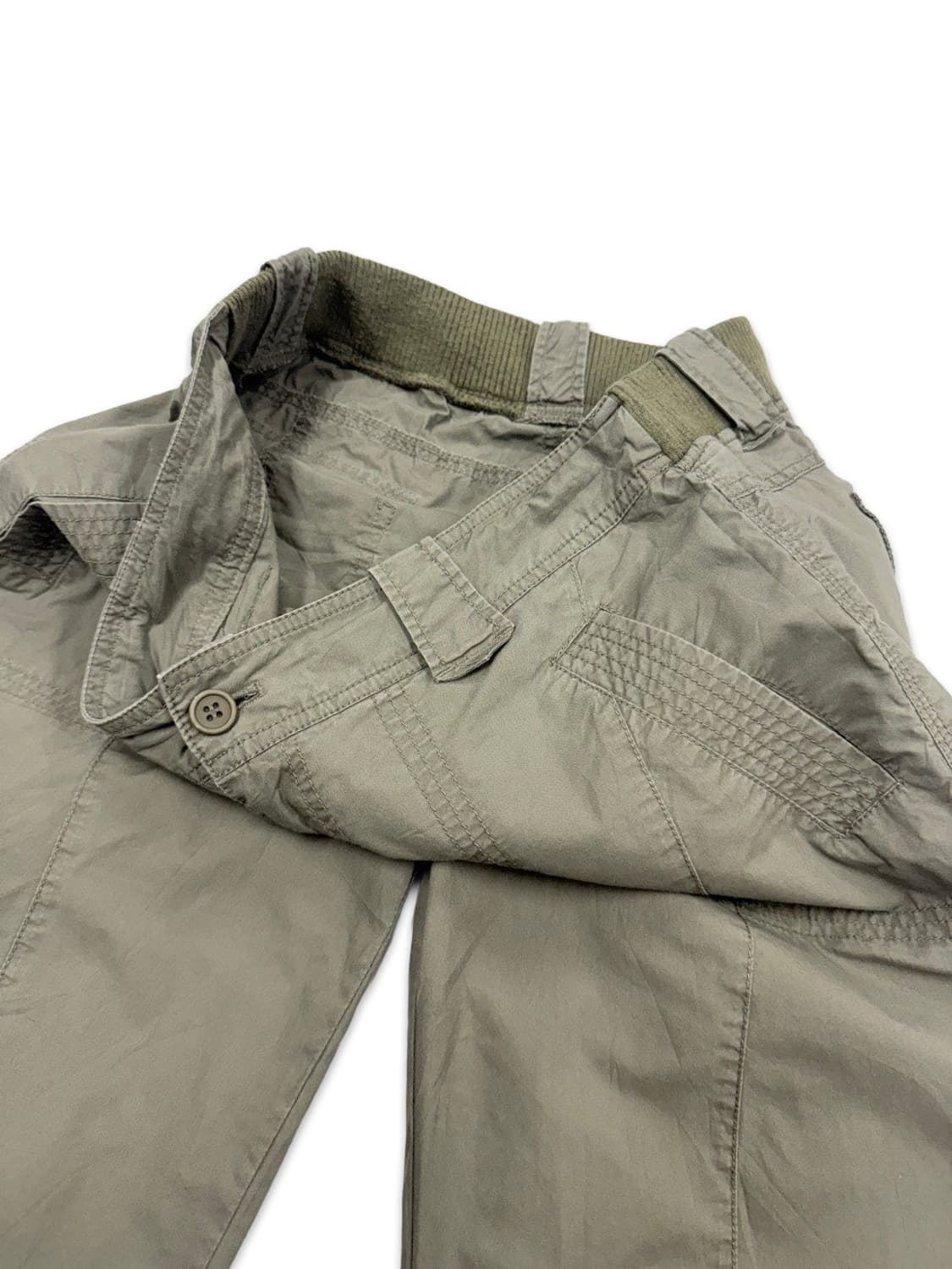 빈티지 y2k 카키 라인 와이드 팬츠 상품이미지4