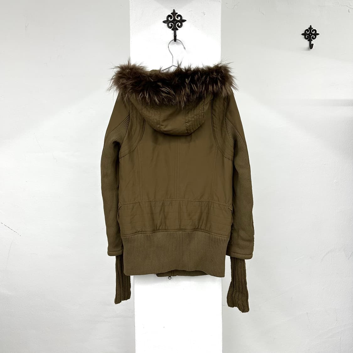 Sly khaki brown buckle fur jacket 상품이미지4