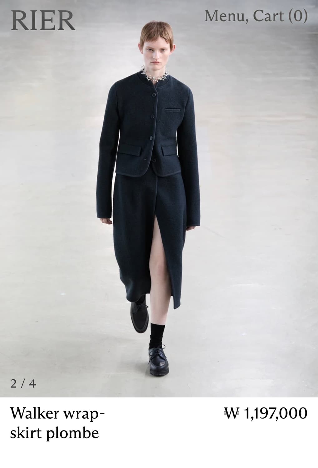 [S]리에르 워커 랩 스커트/네이비 상품이미지6