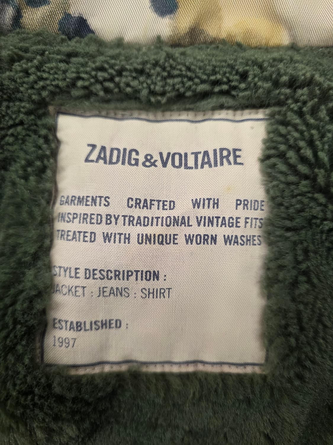 쟈딕앤볼테르 퍼안감 카모야상 겨울자켓.  싸이즈 95. 남자 상품이미지4