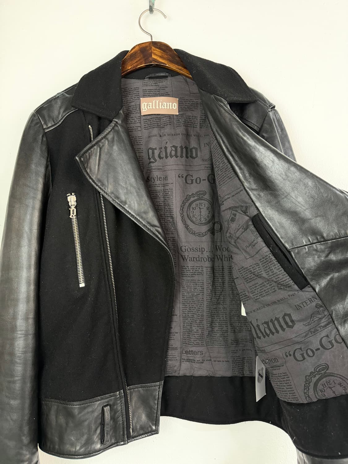 존 갈리아노 울+레더 라이더 자켓 상품이미지3