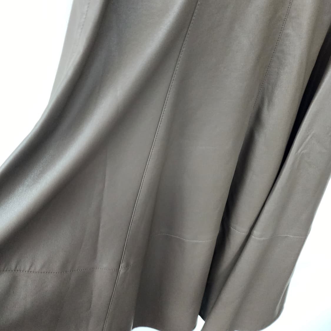 브라운 레더 롱 스커트 상품이미지2