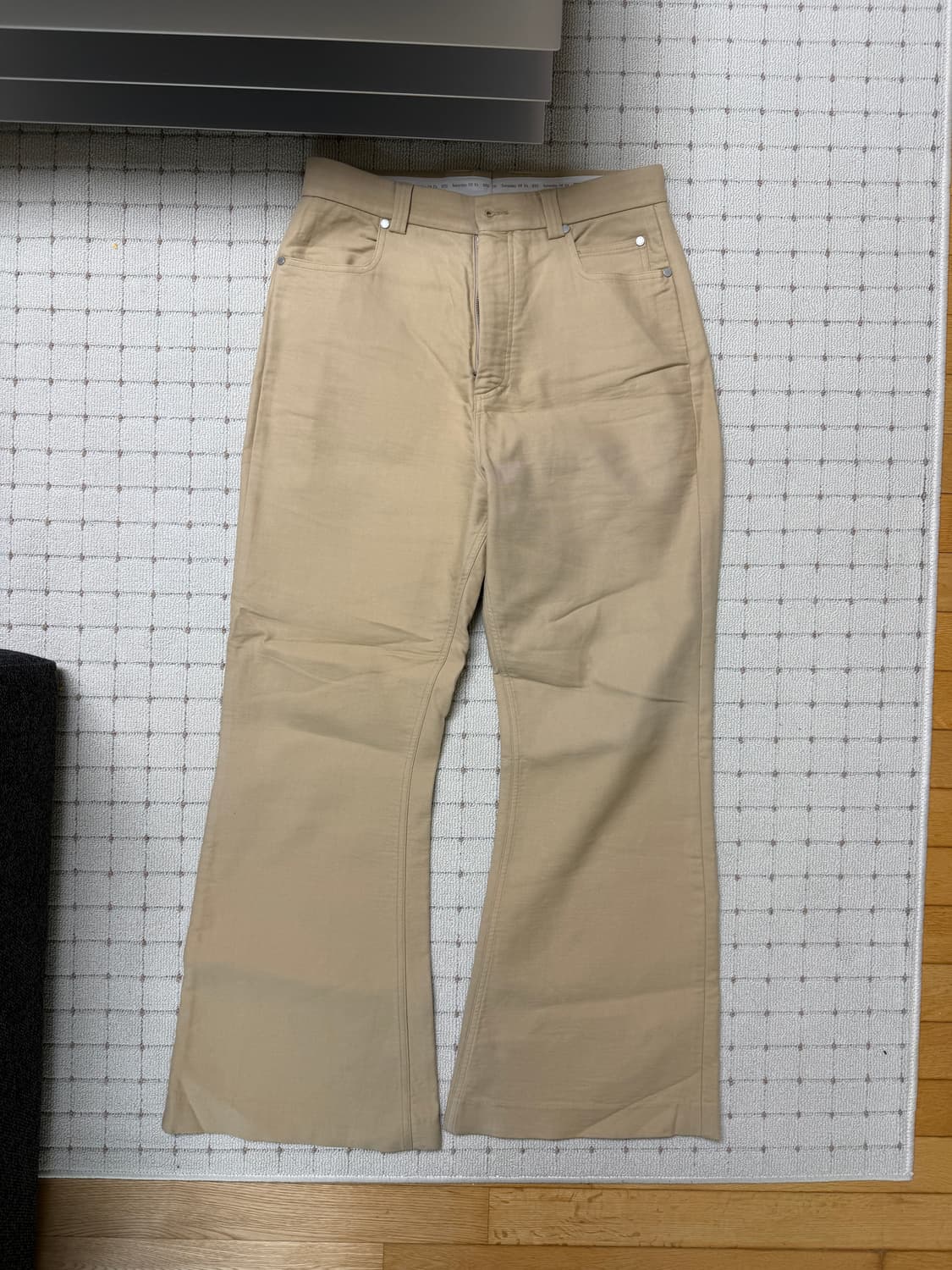 STU 플레어 코튼 팬츠 베이지 M사이즈 상품이미지2