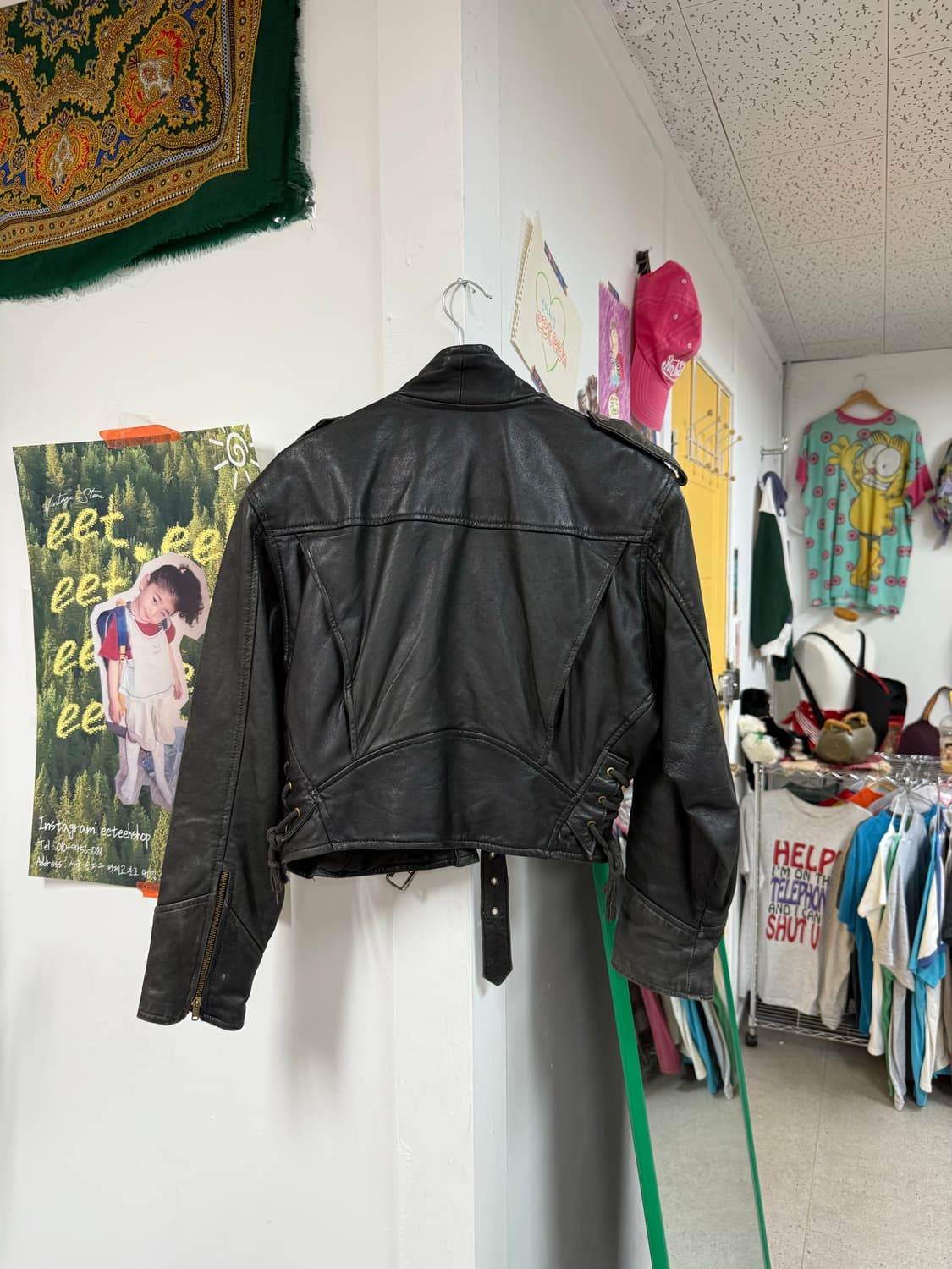 Europe sheepskin leather crop jacket  상품이미지6