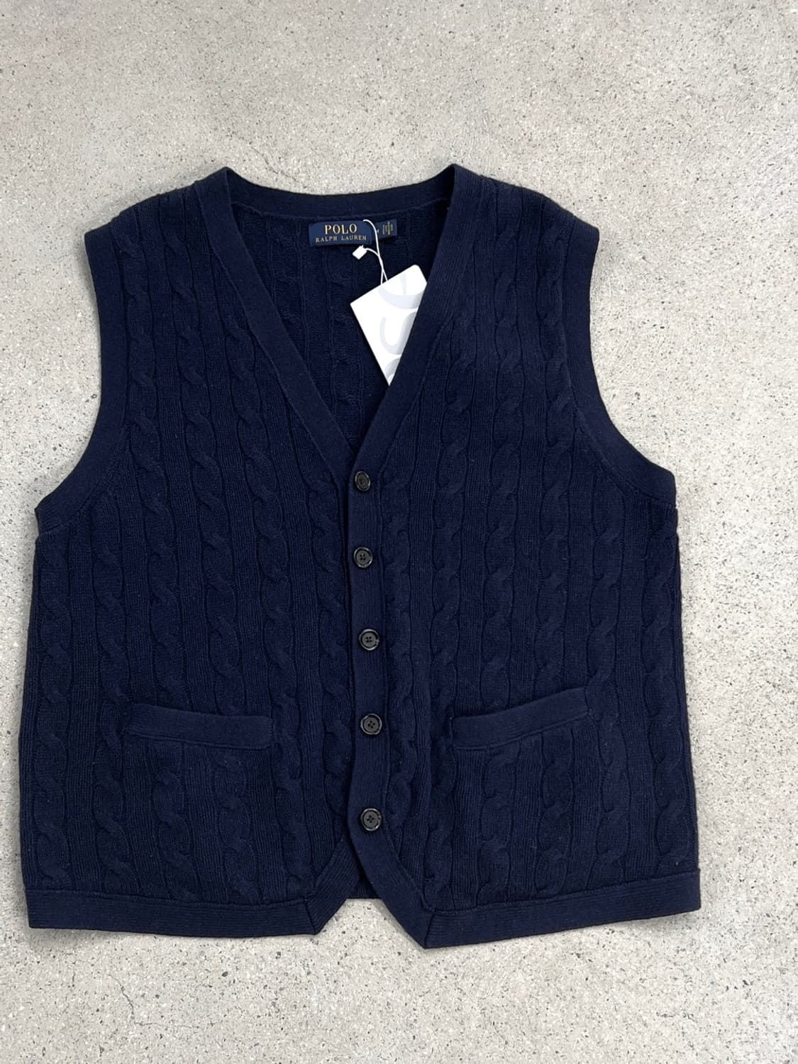 폴로 랄프로렌 울 캐시미어 케이블 니트 베스트 상품이미지5