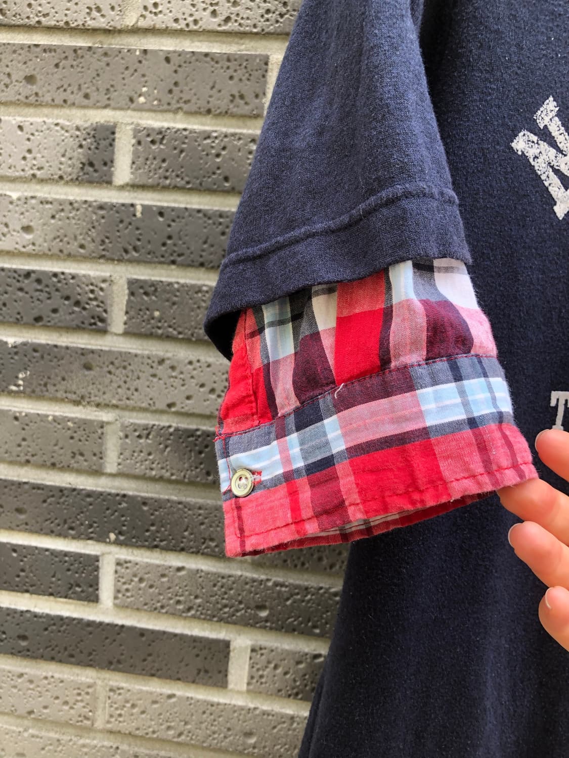 plaid shirt layered polo tee 상품이미지7
