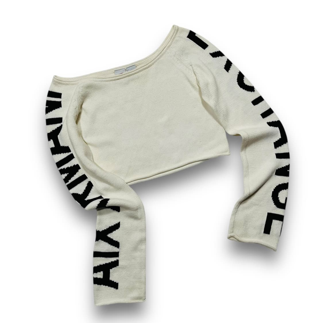 아르마니 익스체인지 로고 사이드 포인트 y2k 크롭 니트 상품이미지3