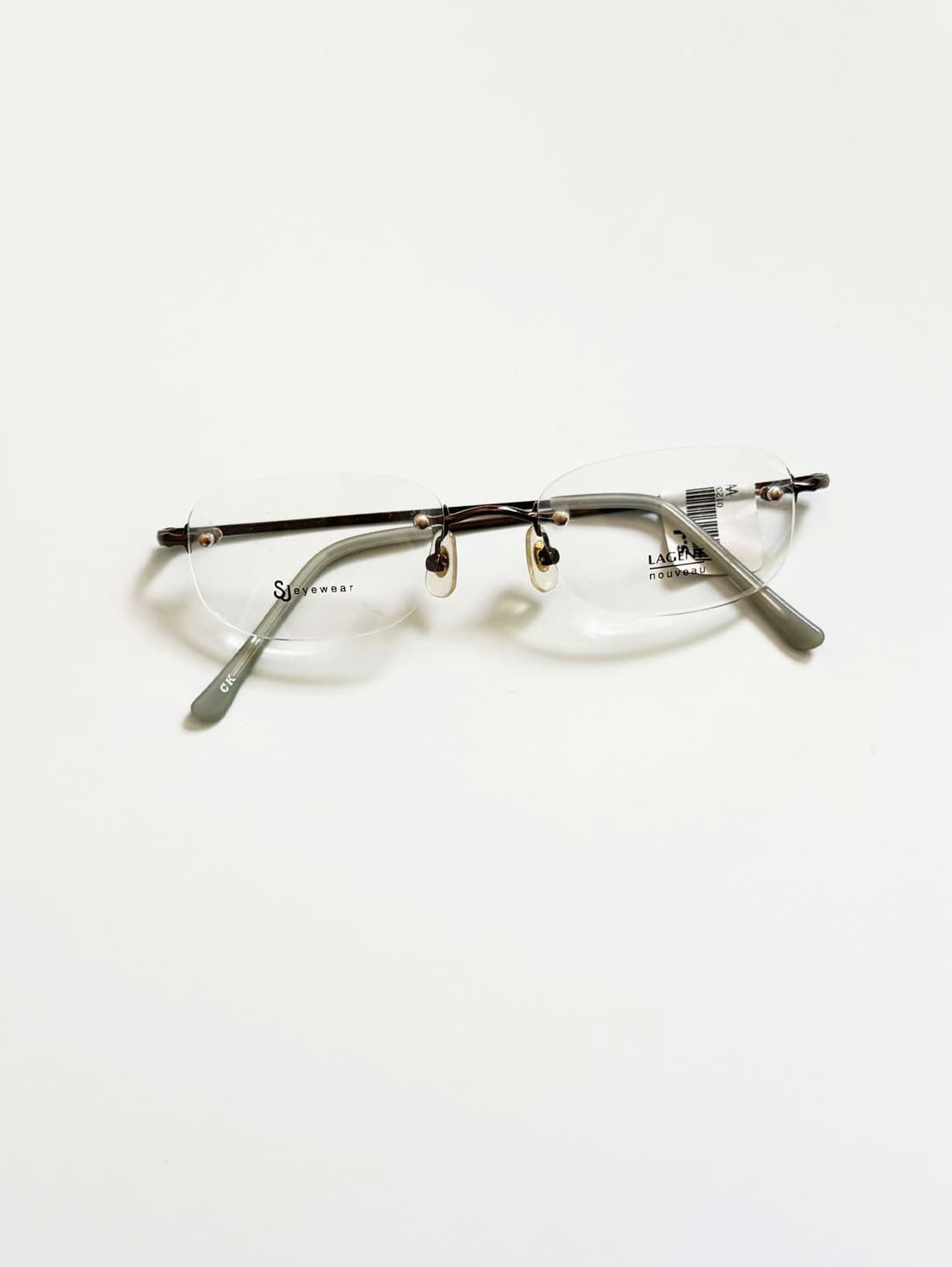 서전 LAGENT 무테 스퀘어 프레임 빈티지 안경 상품이미지1