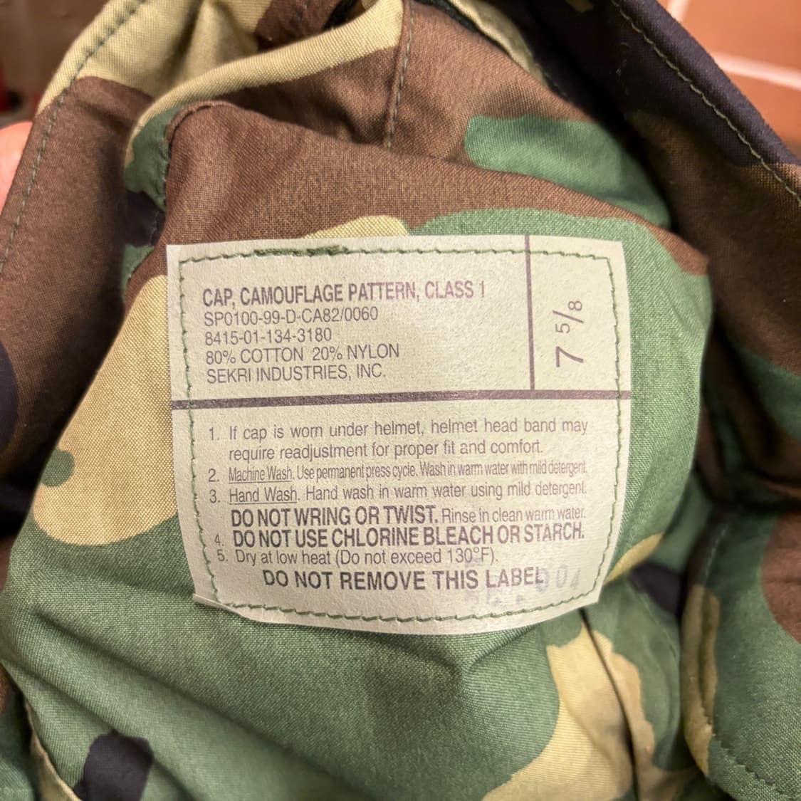 미군 오리지널 우드랜드 콜드웨더 BDU 필드캡 7 5/8 Size 데드스 상품이미지8