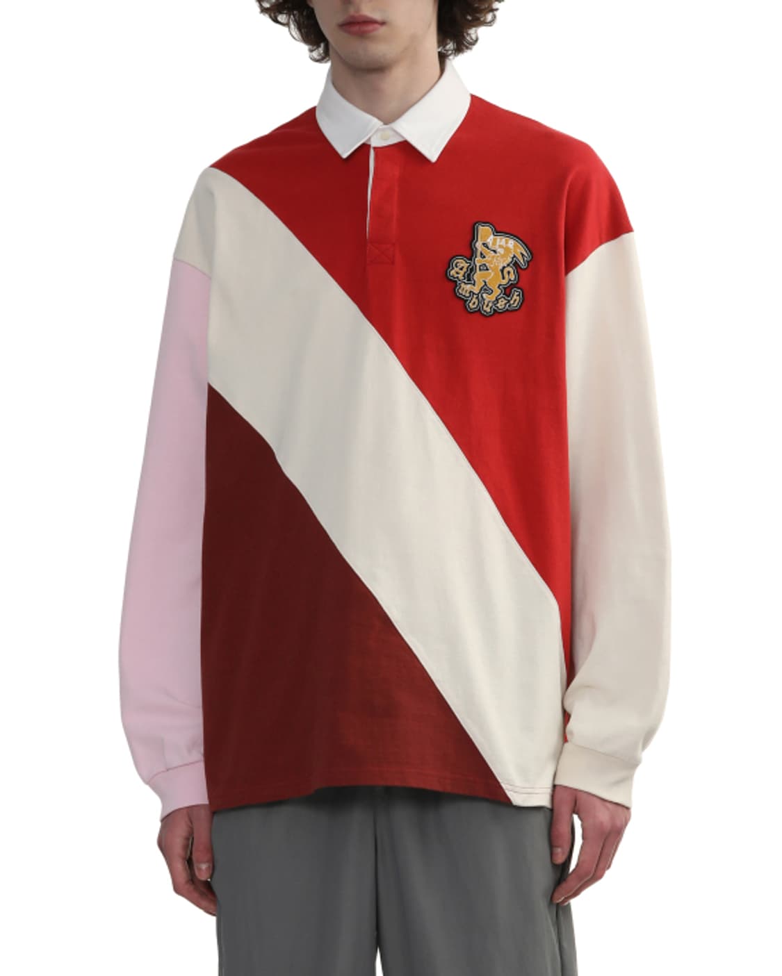 새상품 앰부쉬 컬러블럭 럭비티 M/L 상품이미지6