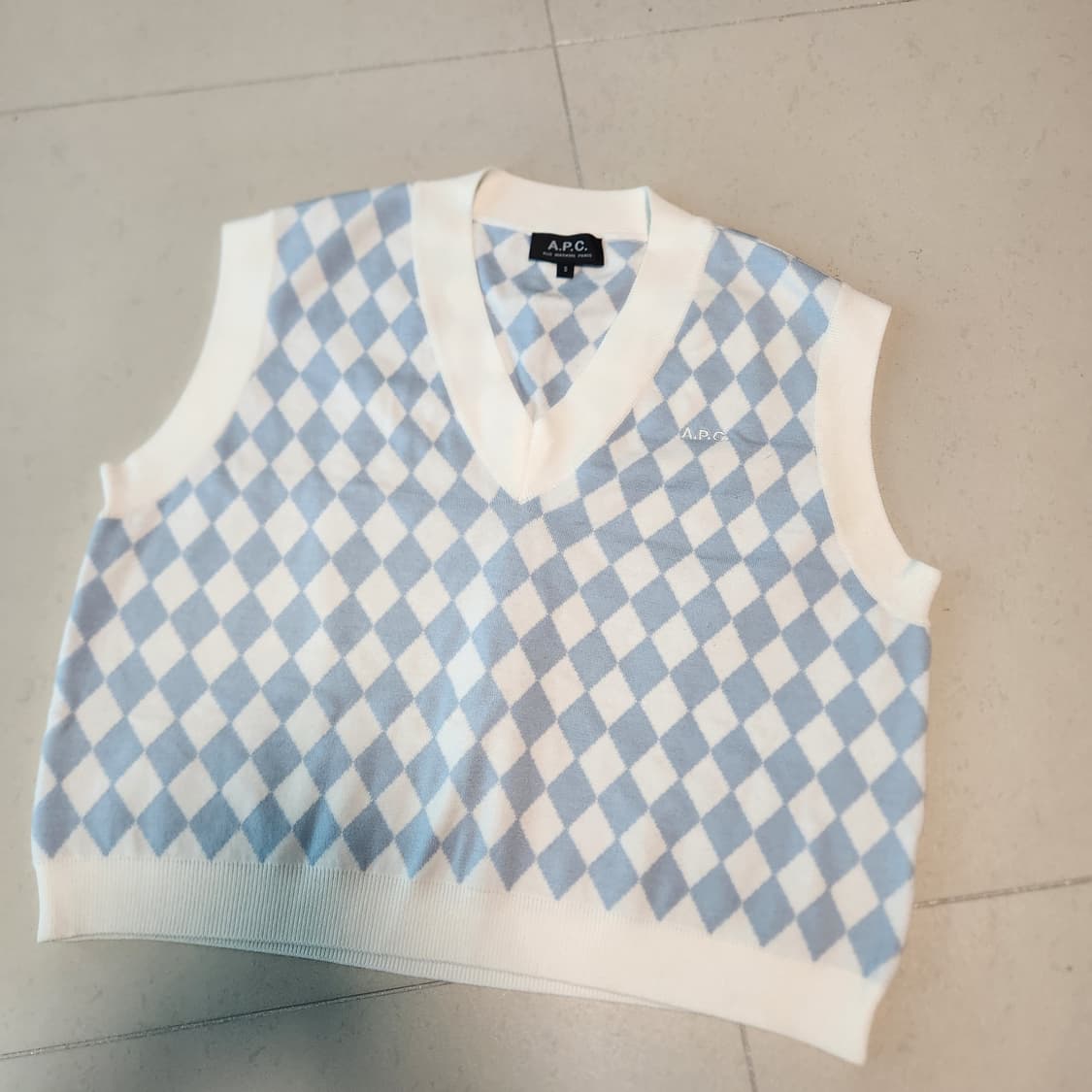 A.P.C 아가일 브이넥 니트 조끼 S 상품이미지2