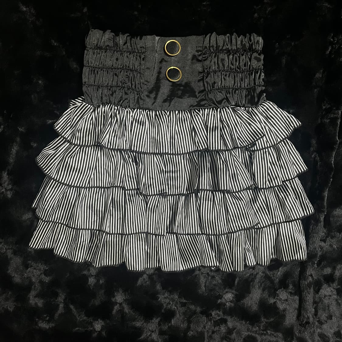 오네갸루 실버 스트라이프 캉캉스커트 고스로리 상품이미지1