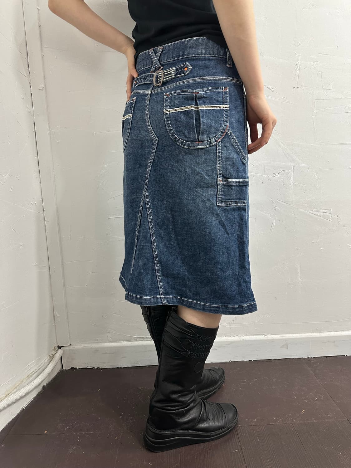 denim midi skirt 상품이미지1