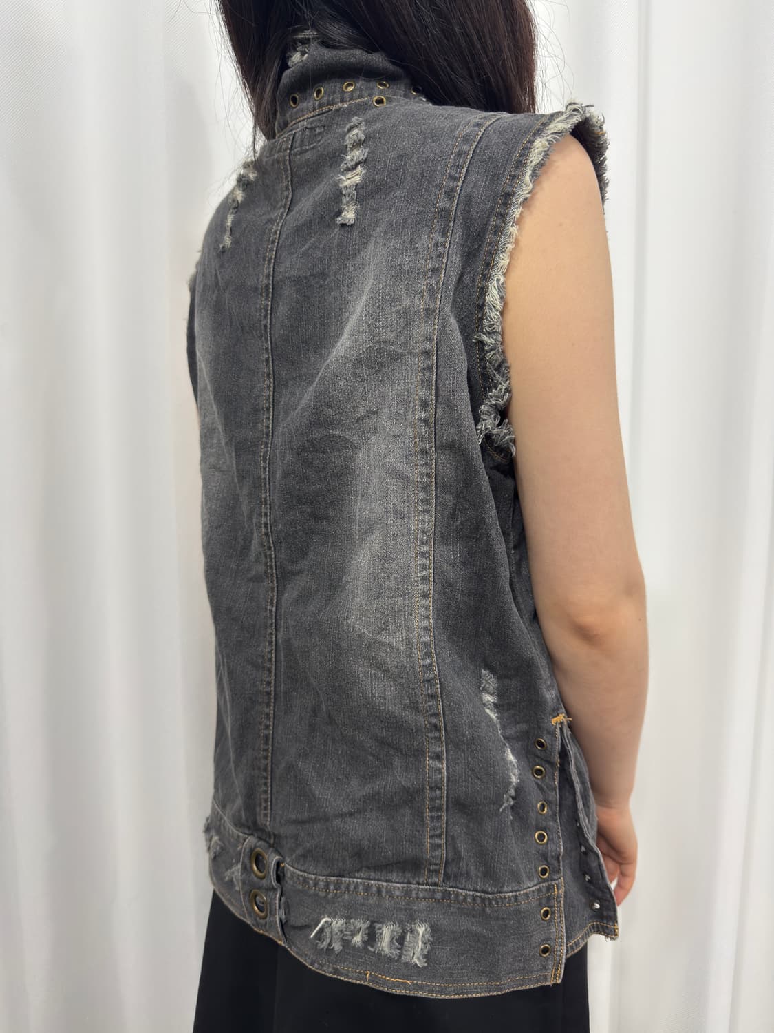 eyelet denim vest zipup 상품이미지4