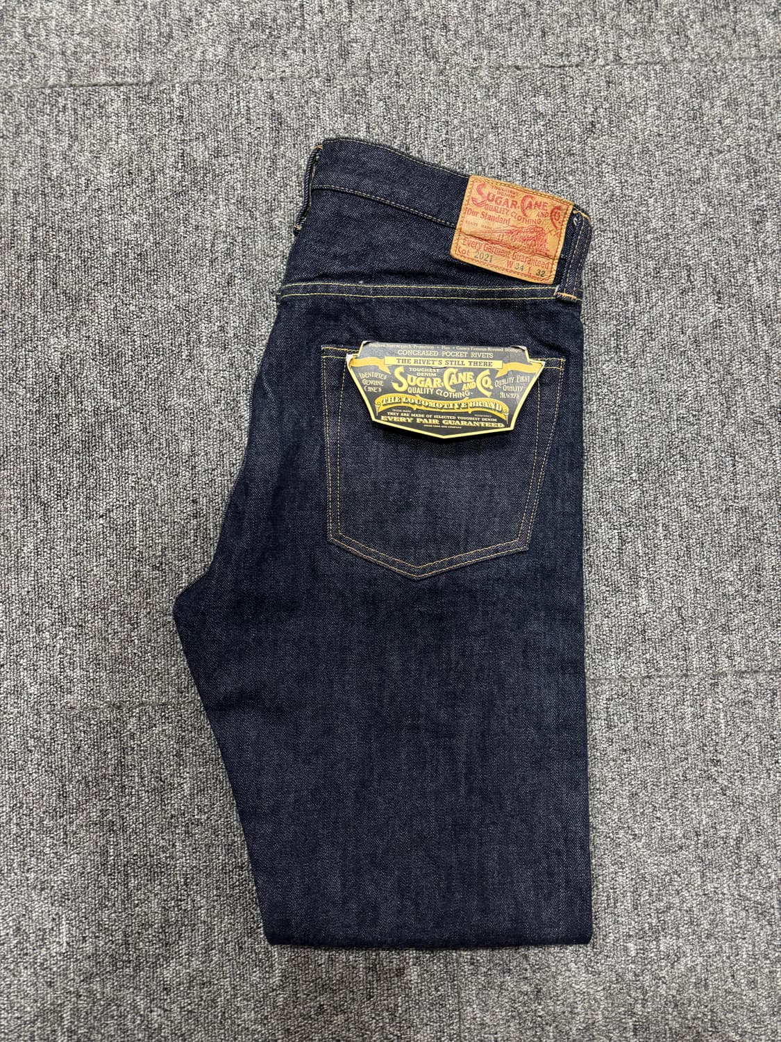 새상품) 슈가케인 2021 원워시 클래식 스트레이트 셀비지 데님 34 상품이미지2