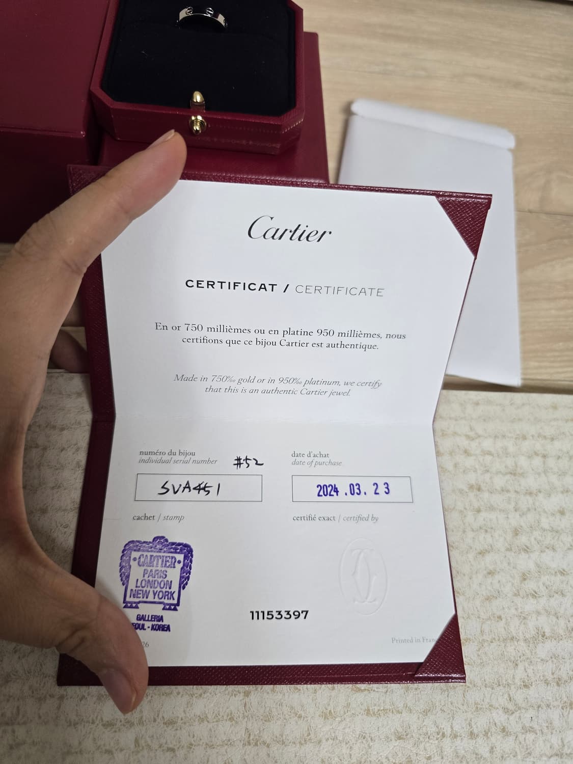 까르띠에 러브링 sm 화이트골드 52호 새상품 상품이미지6