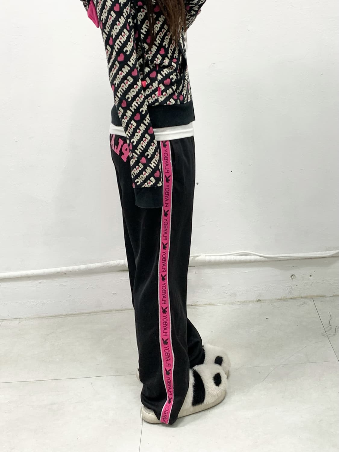 [PLAY BOY] 플레이보이 갸루 핑크 스웻 팬츠 상품이미지2