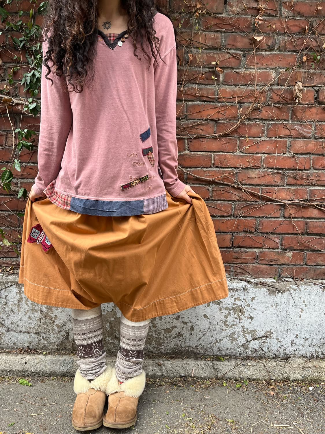 눈꽃 패턴 레그워머 레깅스 상품이미지1