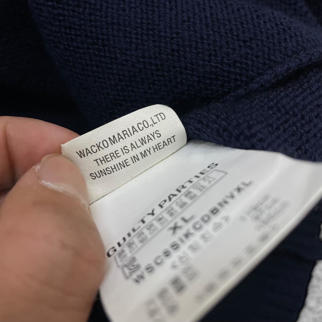 와코마리아 길티파티즈 울 브이넥 가디건 네이비 상품이미지9