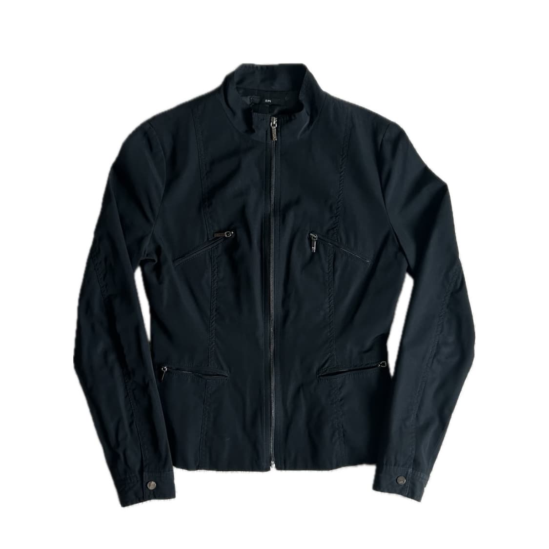 하이넥 노카라 레이서 슬림핏 자켓 상품이미지1