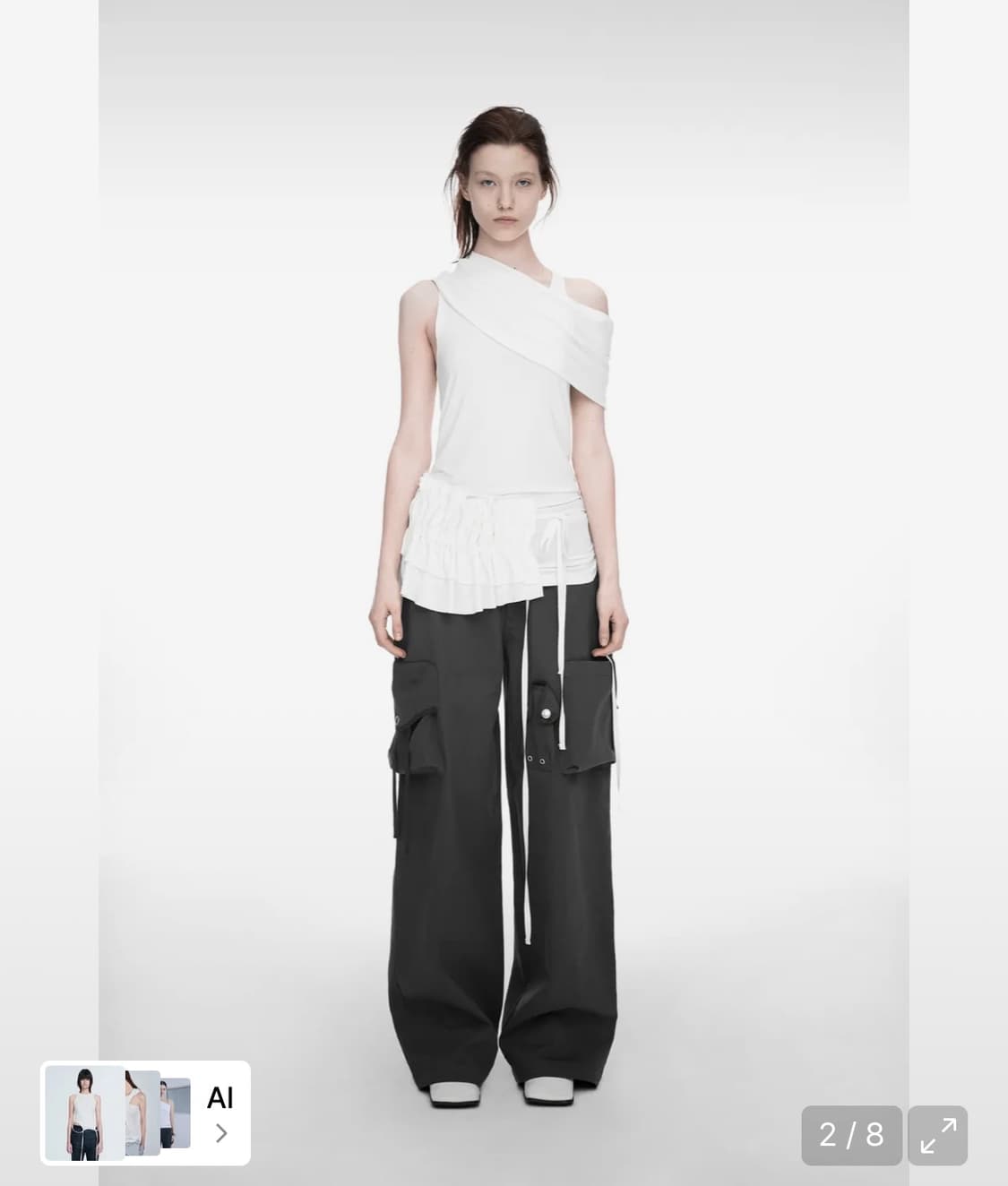 나체 shawl neck 슬리브리스 상품이미지3