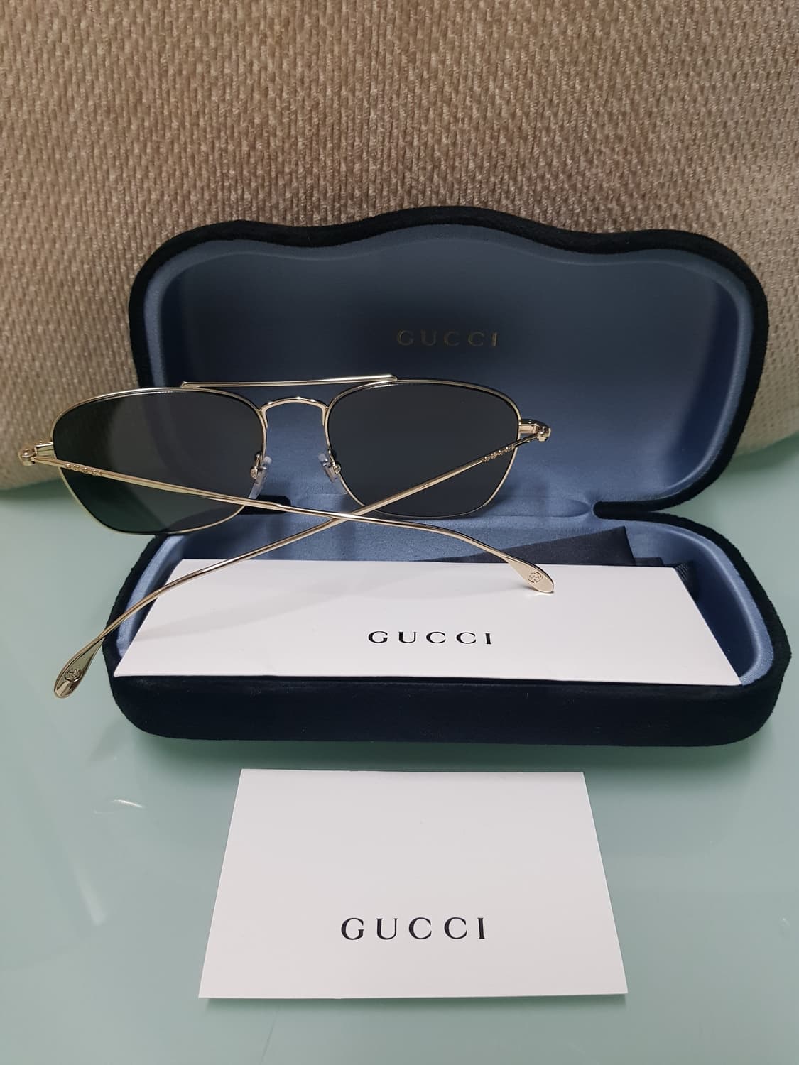 구찌 골드메탈 에비에이터선글라스(새상품 장품풀구성) 상품이미지4