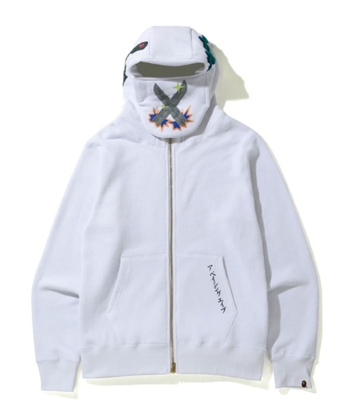 [L] 베이프 2020SS 닌자 마스크 후드집업 화이트 상품이미지2