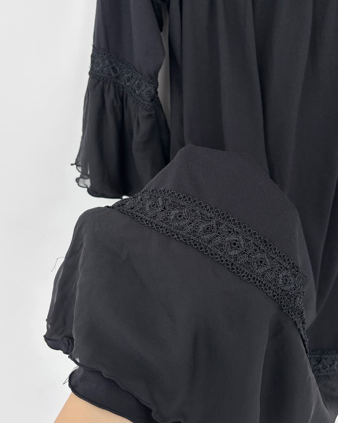 kowa black mori rose black long t-shirt 상품이미지5