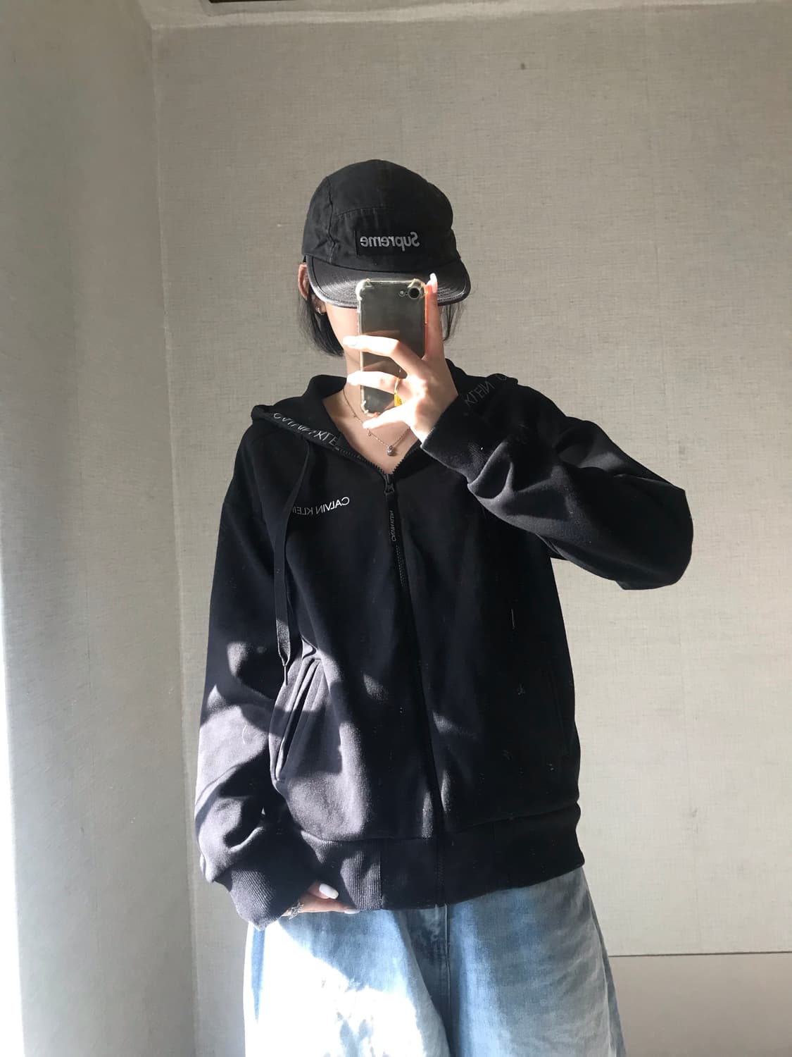 켈빈클라인 블랙 후드집업 상품이미지5