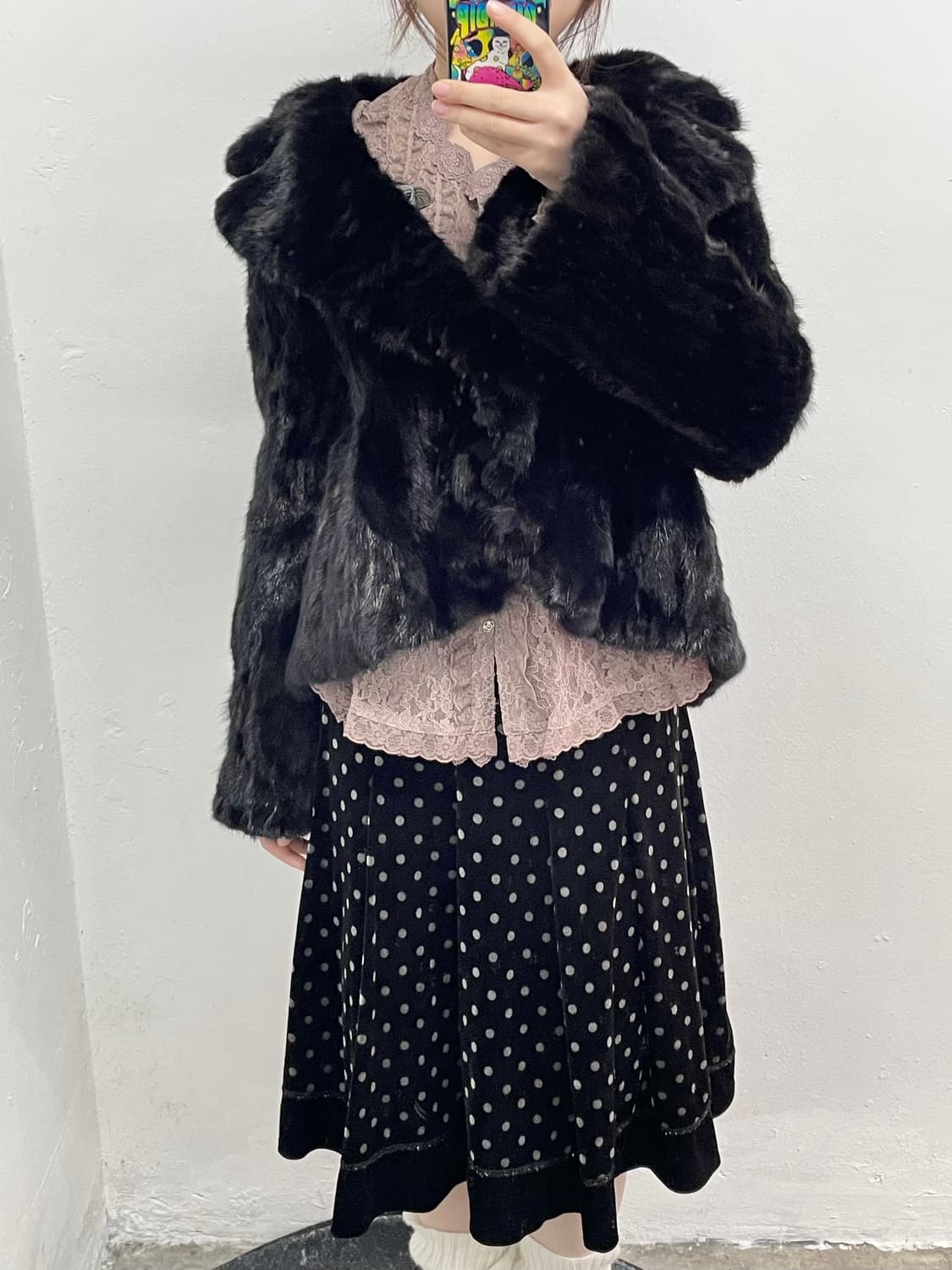 밍크 카라 프릴 퍼자켓 상품이미지4