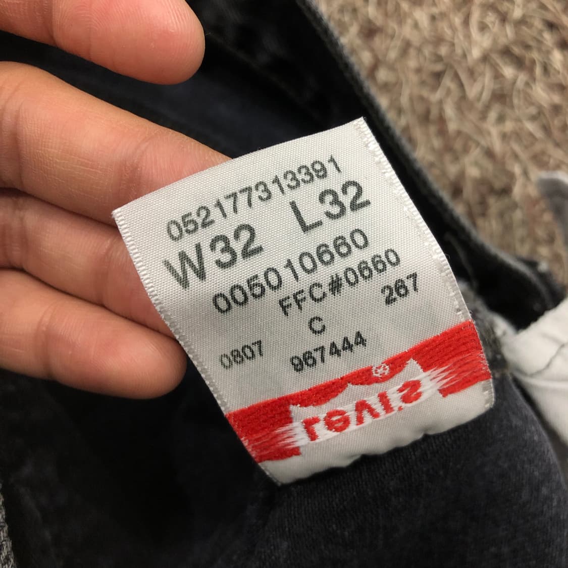 리바이스 501 블랙 워싱 흑청 데님 팬츠 상품이미지10