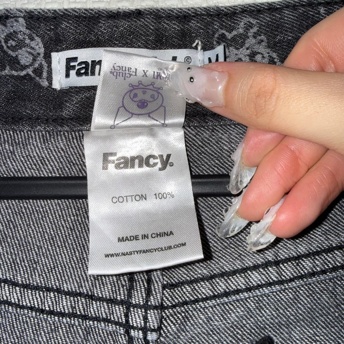 네스티 팬시클럽 쿠로미 데님 팬츠 블랙 M 상품이미지5