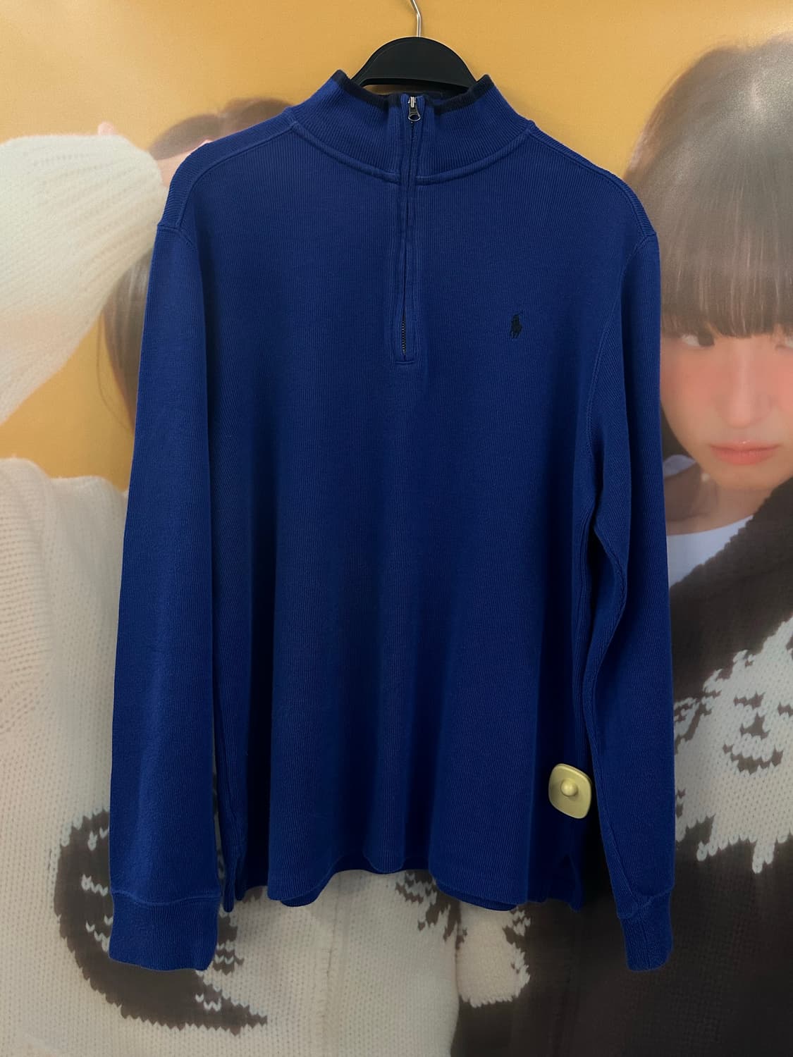 POLO 폴로 블루 반집업니트 상품이미지1