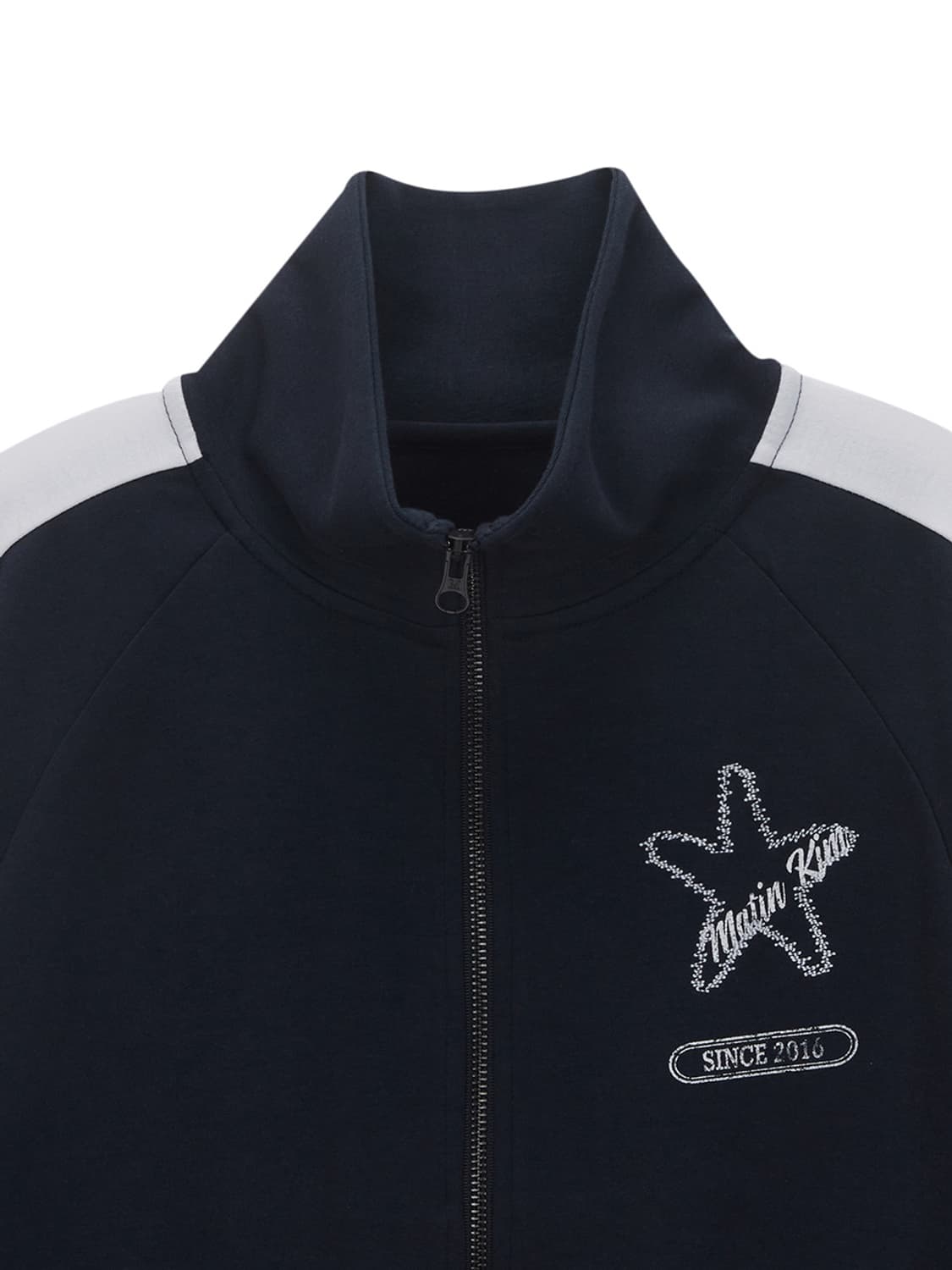 마뗑킴 빈티지 그래픽 저지 집업 네이비 상품이미지3