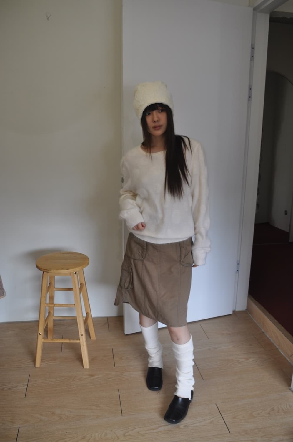 카키 카고 스커트  상품이미지4