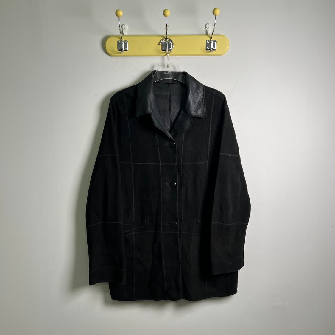 VTG 빈티지 블랙 스웨이드 레더 리버시블 코트 46 상품이미지1