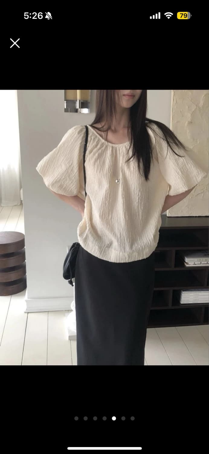 르버터 웨어 하프 셔링 블라우스 상품이미지5