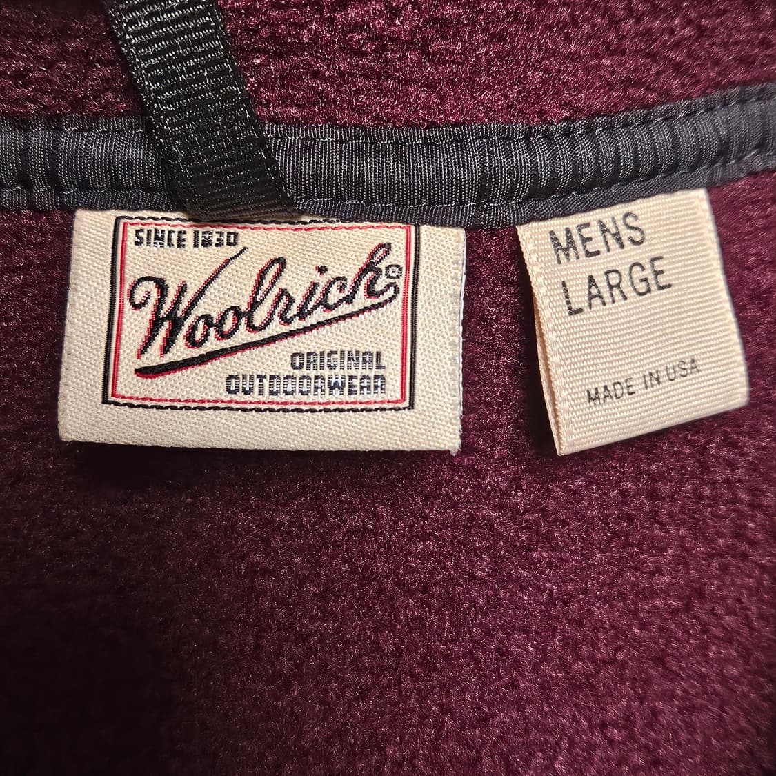 90s 울리치 플리스 신칠라 스냅티 버건디 상품이미지4