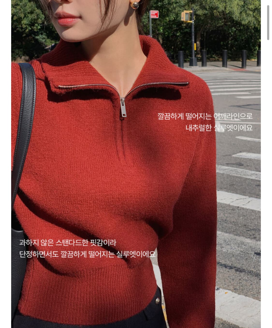 [addmore] 에드모어 알마 하이넥 하프 니트집업 (grey) 상품이미지5