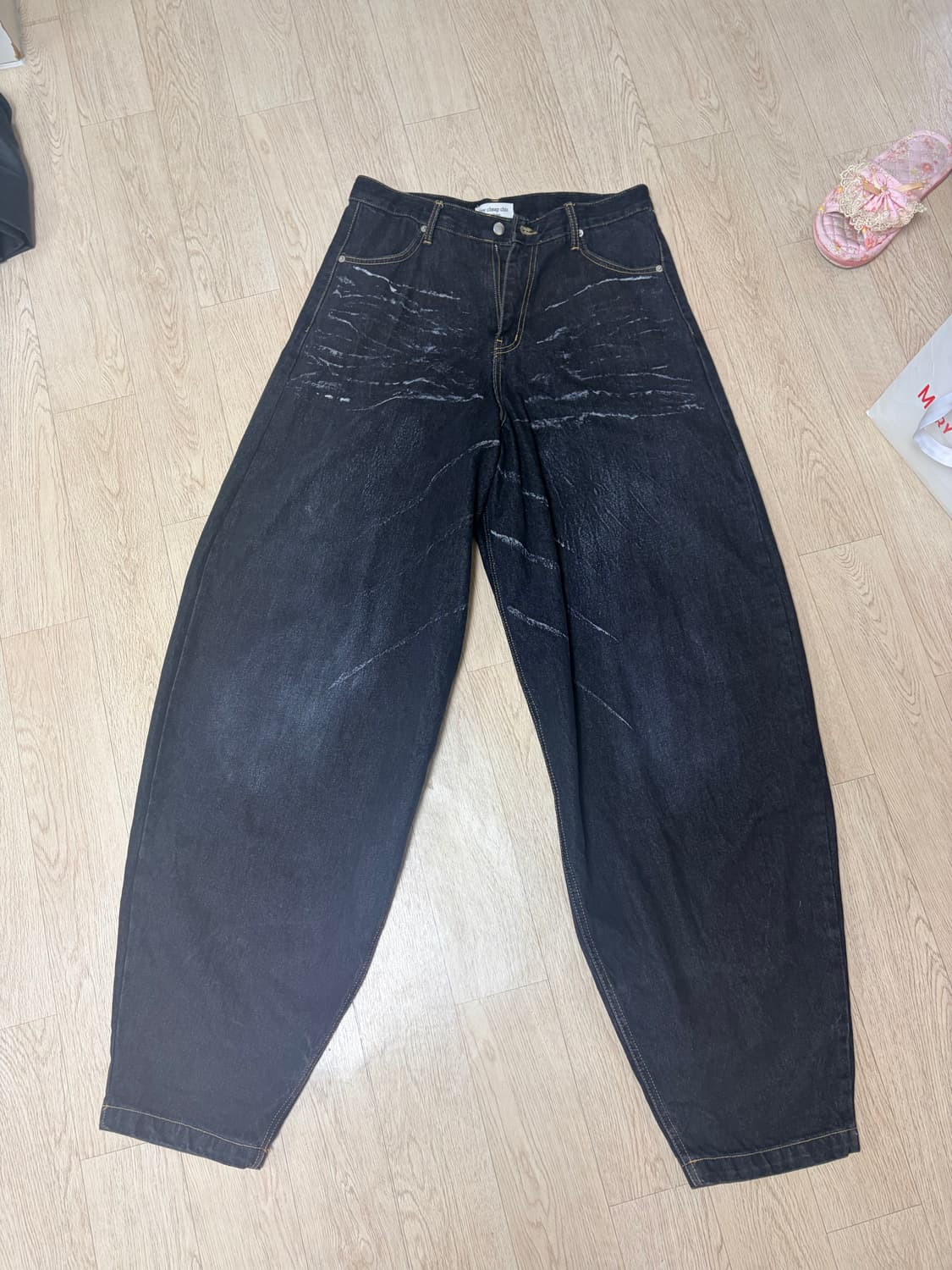 뉴치프시크 캣워싱 dp 베기 데님 배기 상품이미지1