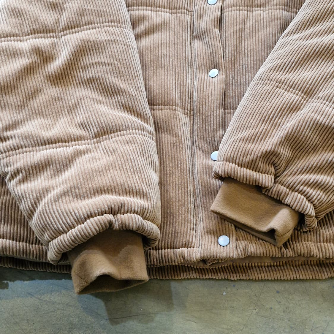 코듀로이 오버핏 빅사이즈 후드 패딩 자켓 상품이미지2