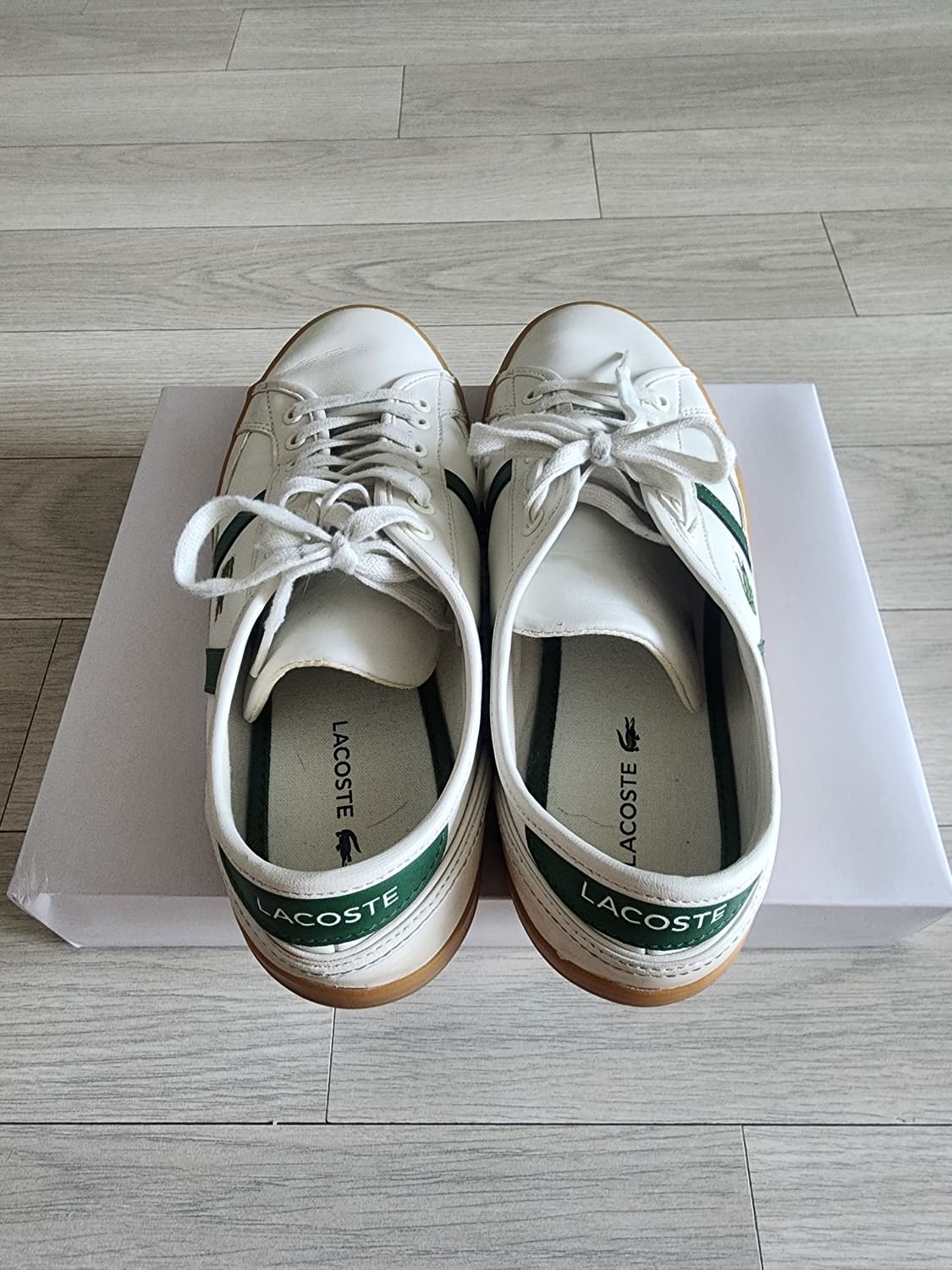 무료배송)) 라코스테 흰색 스니커즈 그린 스트라이프 상품이미지4