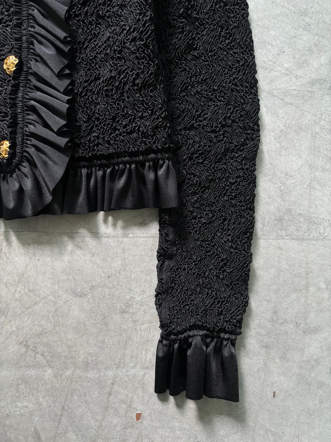 Alexander Wang 알렉산더 왕 블랙 플리츠 러플 크롭 자켓 상품이미지7