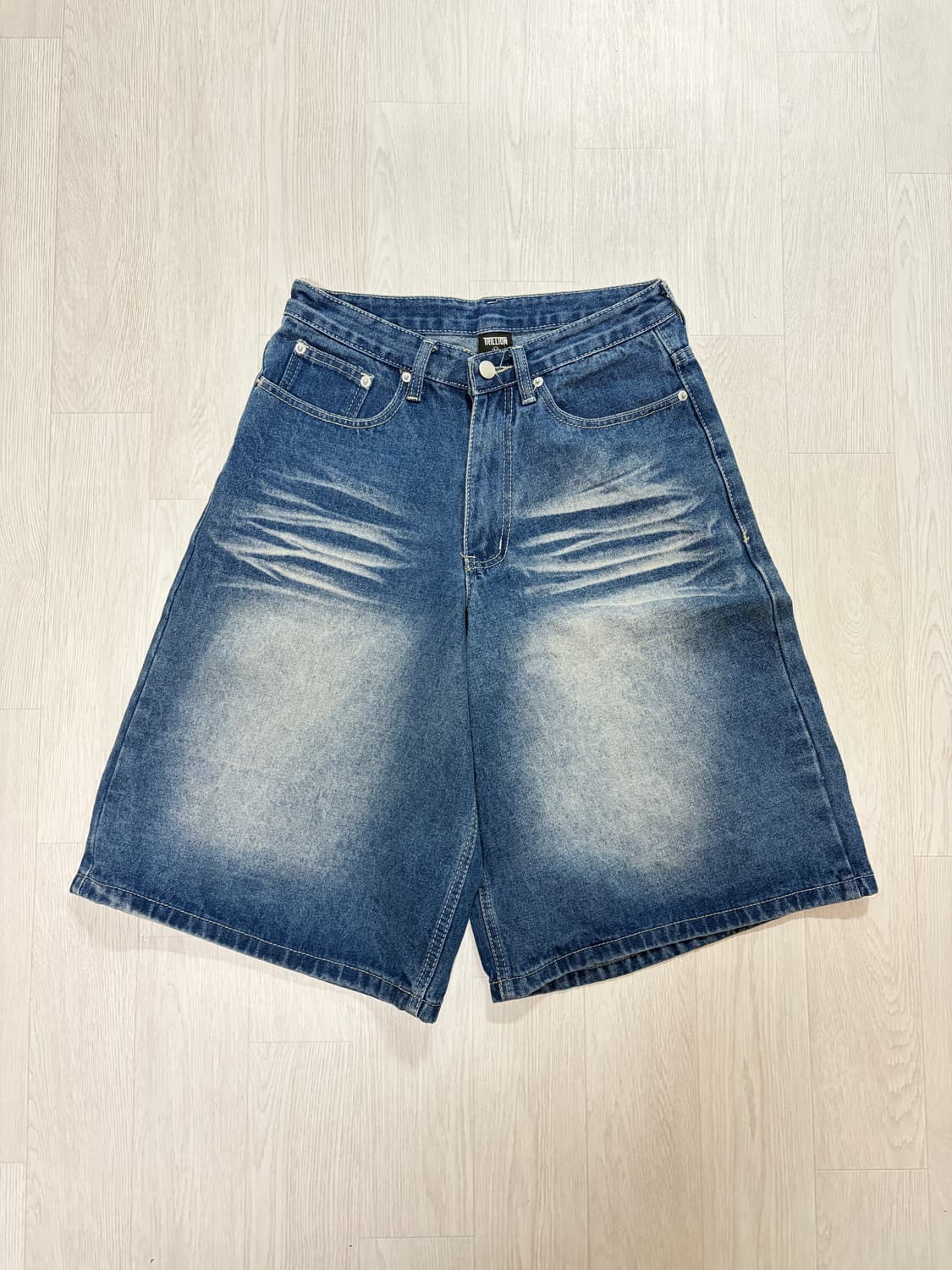 트릴리온 캣 브러쉬 워시드 버뮤다 데님 쇼츠 딥블루 M 상품이미지2