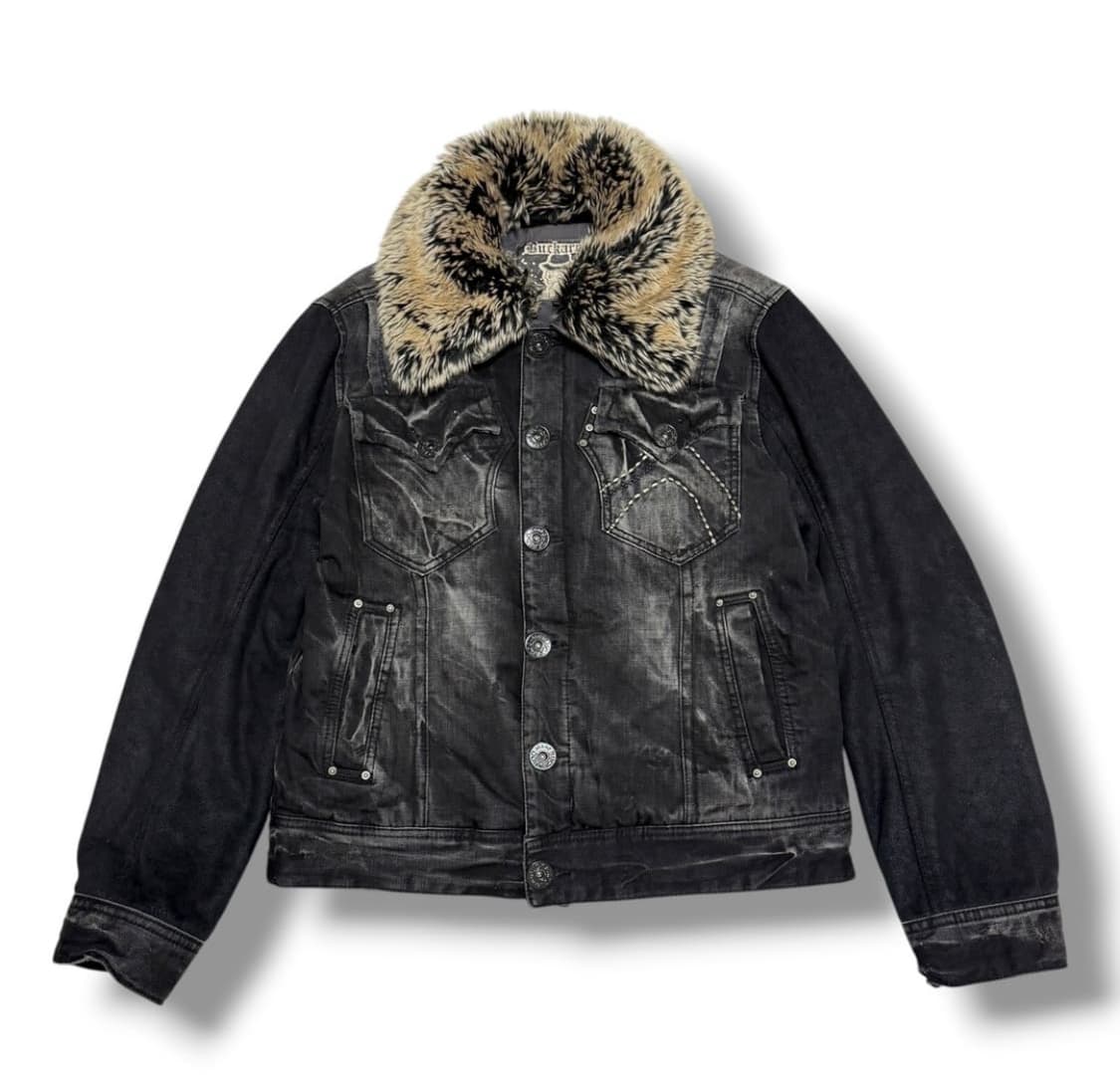 버커루 퍼카라 흑청 데님자켓 상품이미지1