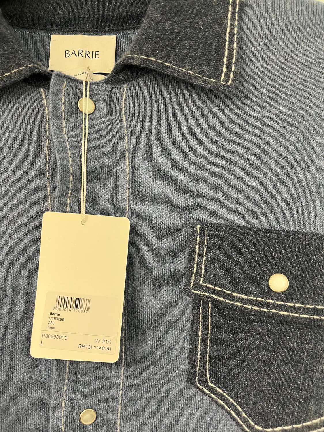 (새상품) 지디 샤넬 베리 Barrie 캐시미어 코튼 오버셔츠 L 상품이미지4