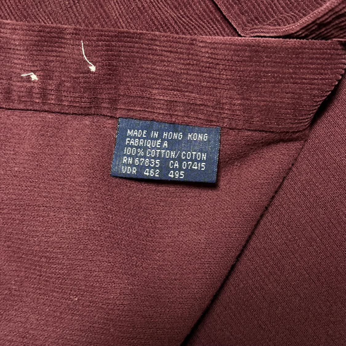 M 폴로 랄프로렌 버건디 코듀로이 셔츠 상품이미지5